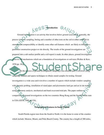 Ground invetigation in South Florida and Hong Kong