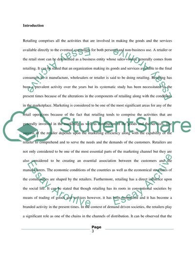 Retail Marketing and Distribution