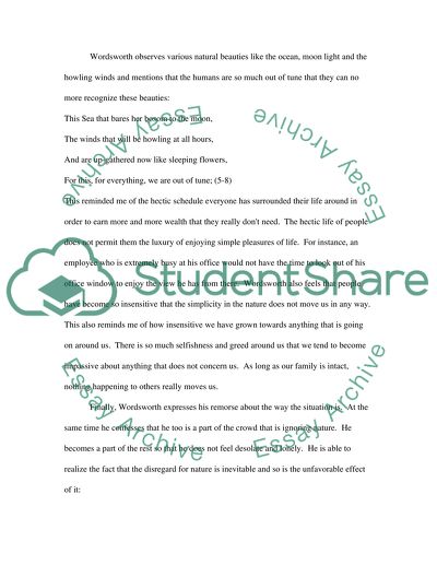 The World Is Too Much with Us by William Wordsworth