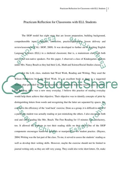 Esl423 8 practium experience