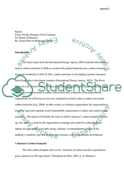 Carbon Reduction Action Plan