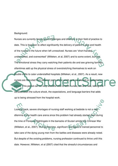 How Nurses are affected by Stress in Psychiatric Unit of Somers Ward
