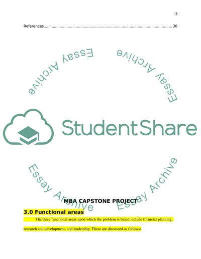 Master of Business Administration Capstone Project