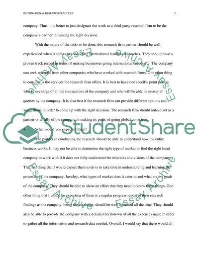 International Research Practices