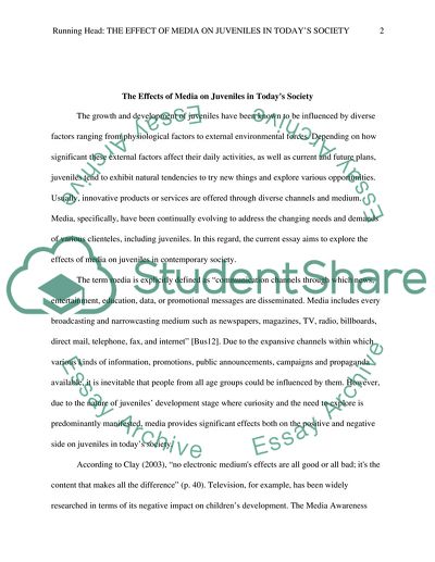 The Effects of Media on Juveniles in Todays Society