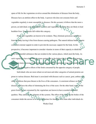 Vegetarians and Health