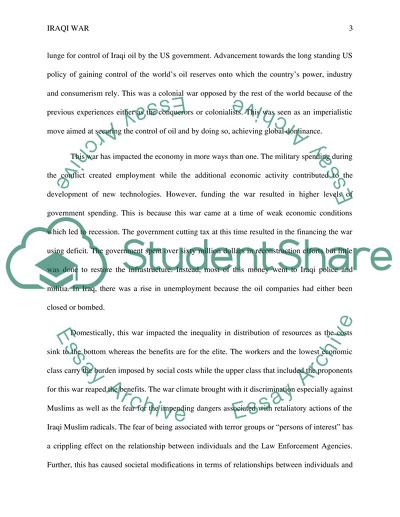 Social Impacts of the War in Iraq