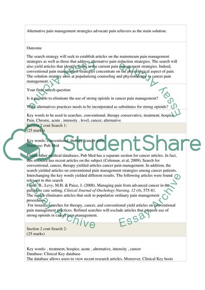Cancer Pain in End of Life Cancer Patients