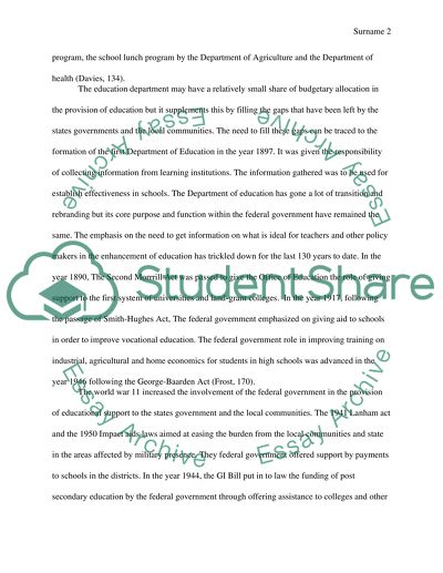 The United States Federal Government: Quality and Affordable Education and Childcare