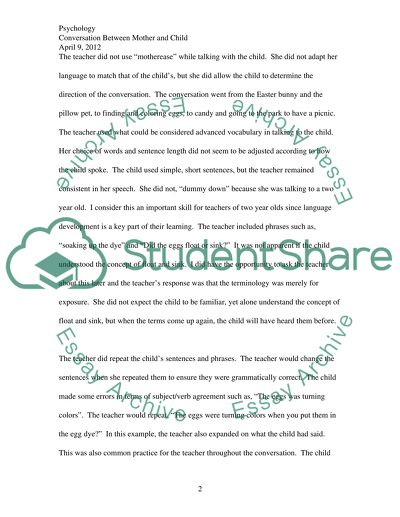 Conversation between Mother and Child