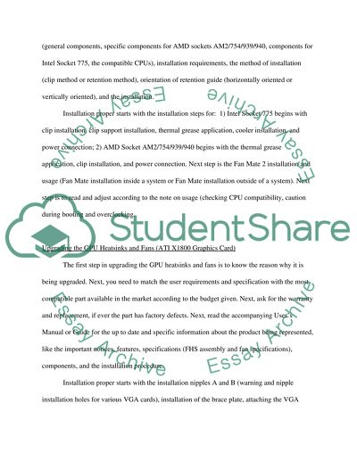 Upgrading CPU and GPU heatsinks and fans