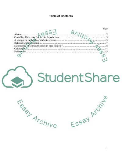 The Impact of University Center Cesar Ritz Students Expenditure on the Local Community of Brig