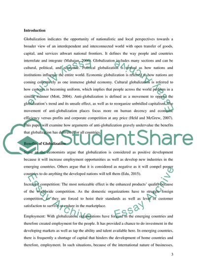 Anti-Globalization Undervaluing the Benefits of Globalization