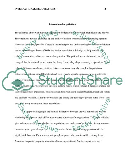 Are there Cultural differences in Chinese and American Negotiations