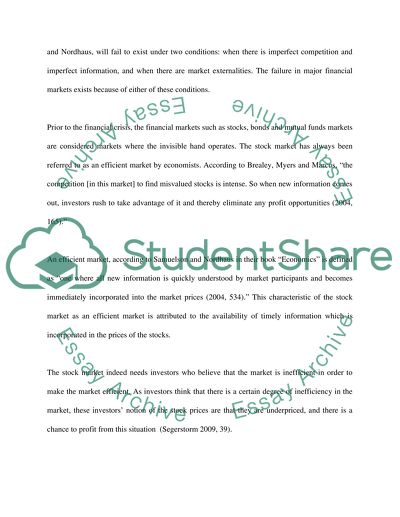 The Financial Crisis from 2007 to 2009