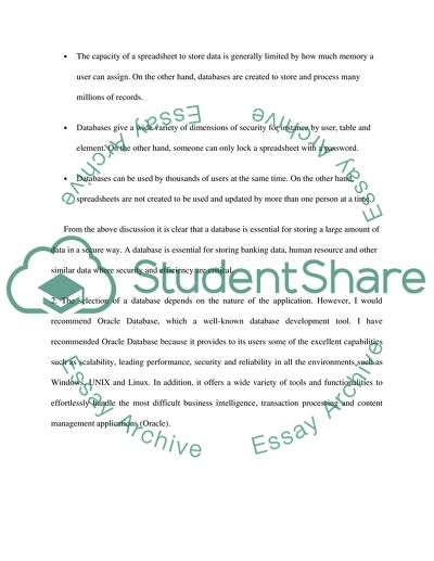 Databases vs. Spreadsheets