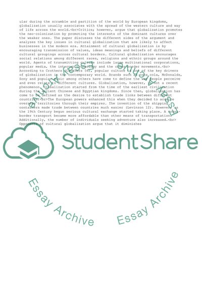 Globalization and Culture