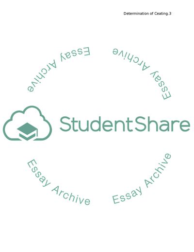 Determination of Cheating in Exams by DeMarcus