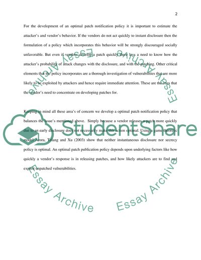 The Disclosing of Vulnerable Information