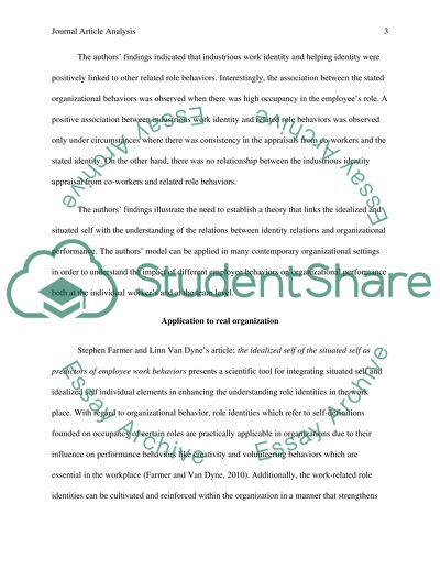 Analysis of Journal article