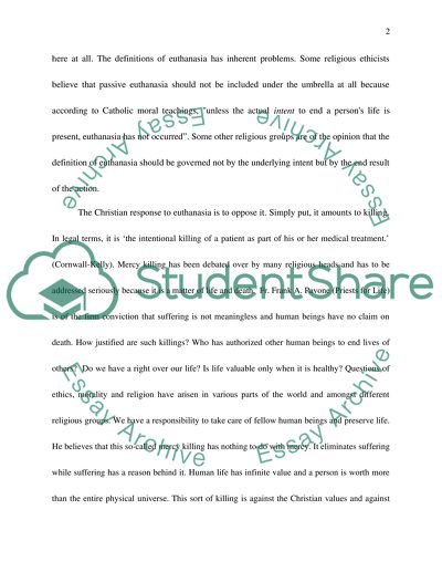 Different Christian Views Surrounding Euthanasia
