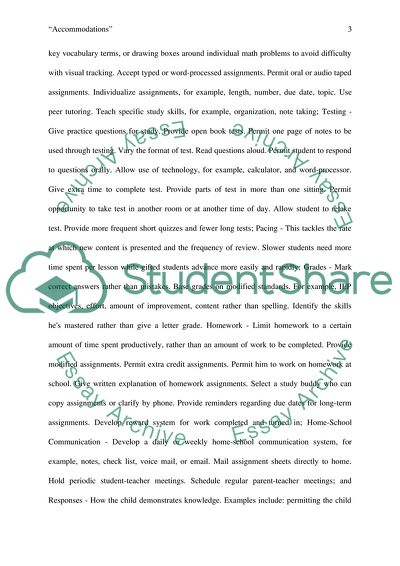Accommodations for Students with Special Needs