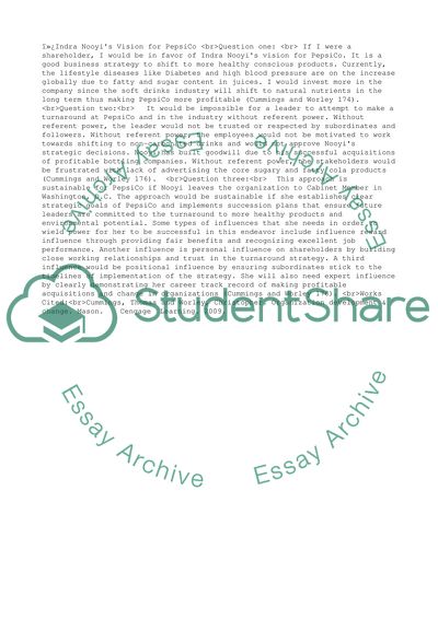 Indra Nooyis Vision for PepsiCo