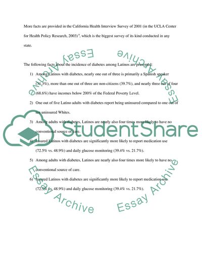 The Impact of Diabetes: a Health Disparity among the Latino Community in California
