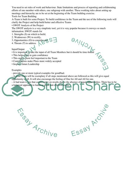 Purposes of the Team-Building