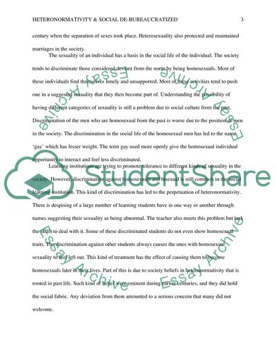 Heteronormativity and Social De-Bureaucratized