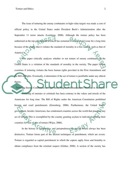 Torture and Ethics Paper