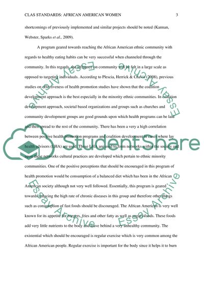 CLAS Standards: African American Women