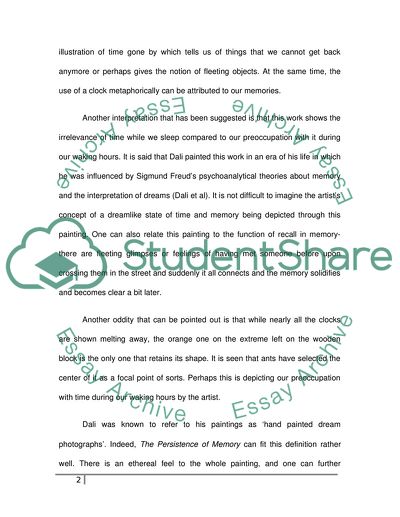 Salvador Dalis The Persistence of Memory and its Description