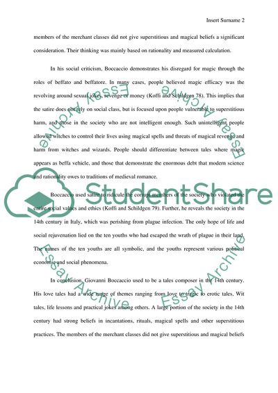 Boccaccio and the Shaping Forces of Satire