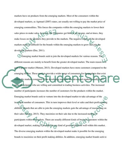 Attraction of Developed Markets for Emerging Market Brands