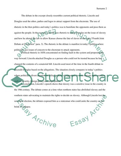 Abraham Lincoln, Charleston Debate