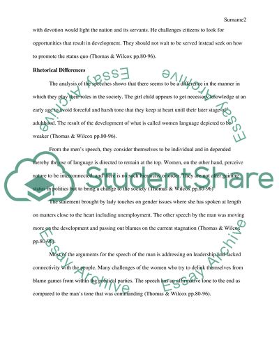 Rhetorical Differences between Male and Female Politicians