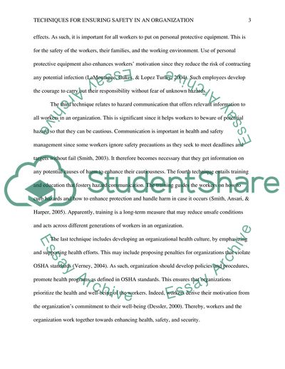 Techniques for Ensuring Safety in an Organization