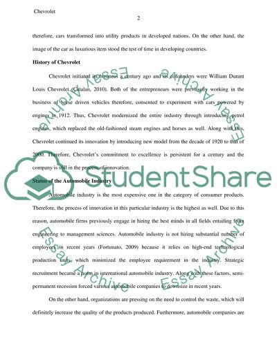 Chevrolet: Economic Perspective