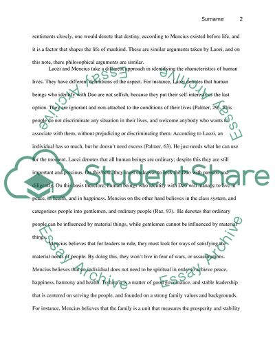 Menciuss and Laozis Philosophical Views on Daoism