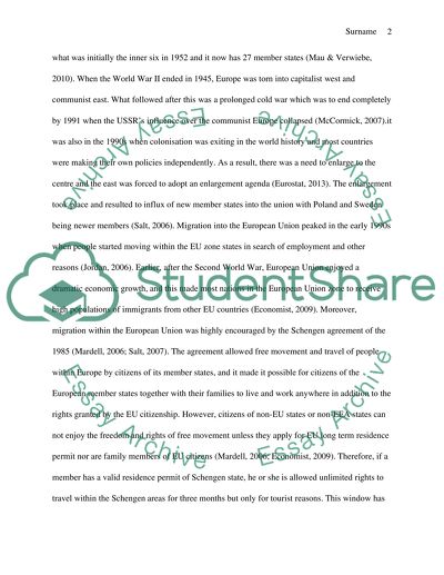 The reasons for the increase in migration within and into the European Union since the 1990s