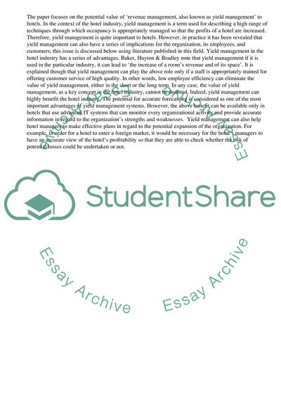 Why Yield Management Is Important To Hotels