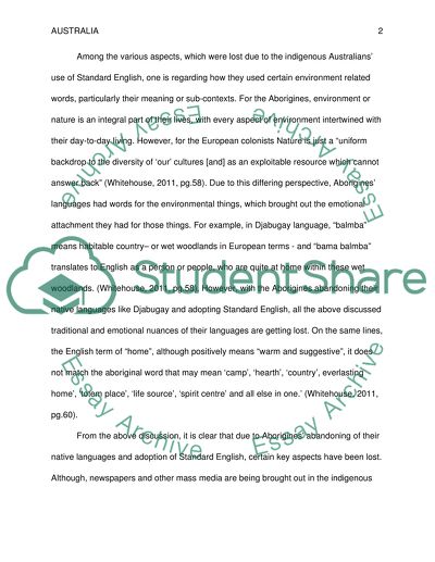 What is lost when indigenous Australian use standard English