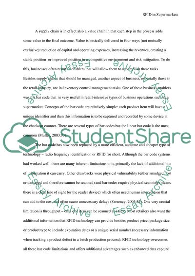 RFID Technology in Supermarket Industry