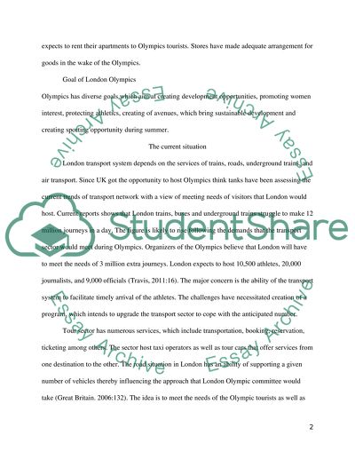 London Olympics Games, Environment for Tour Industry