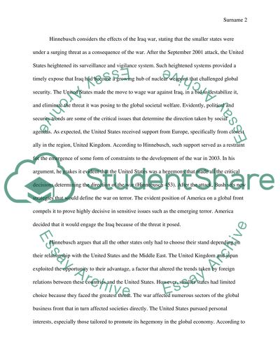 Foreign Relations within the Iraq War