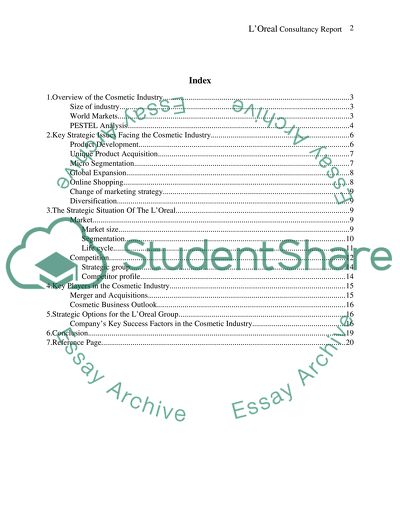 Contemporary Strategic Issues Assessment of the Cosmetic Industry - LOreal