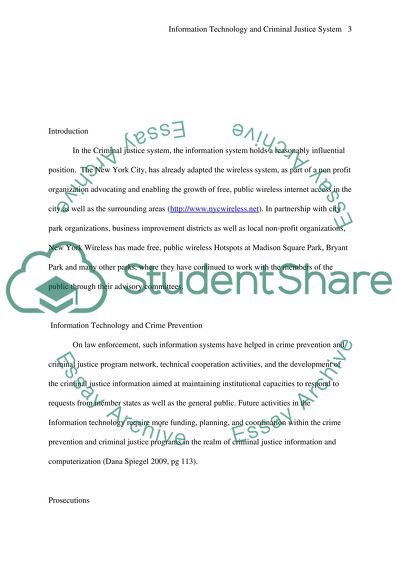 Information Technology in Criminal Justice Systems