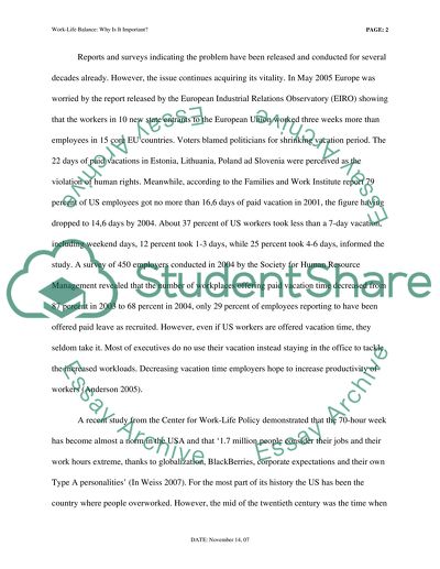 Importance of a Work-Life Balance