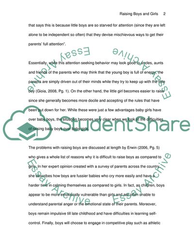 Raising Boys and Girls: Which is Easier